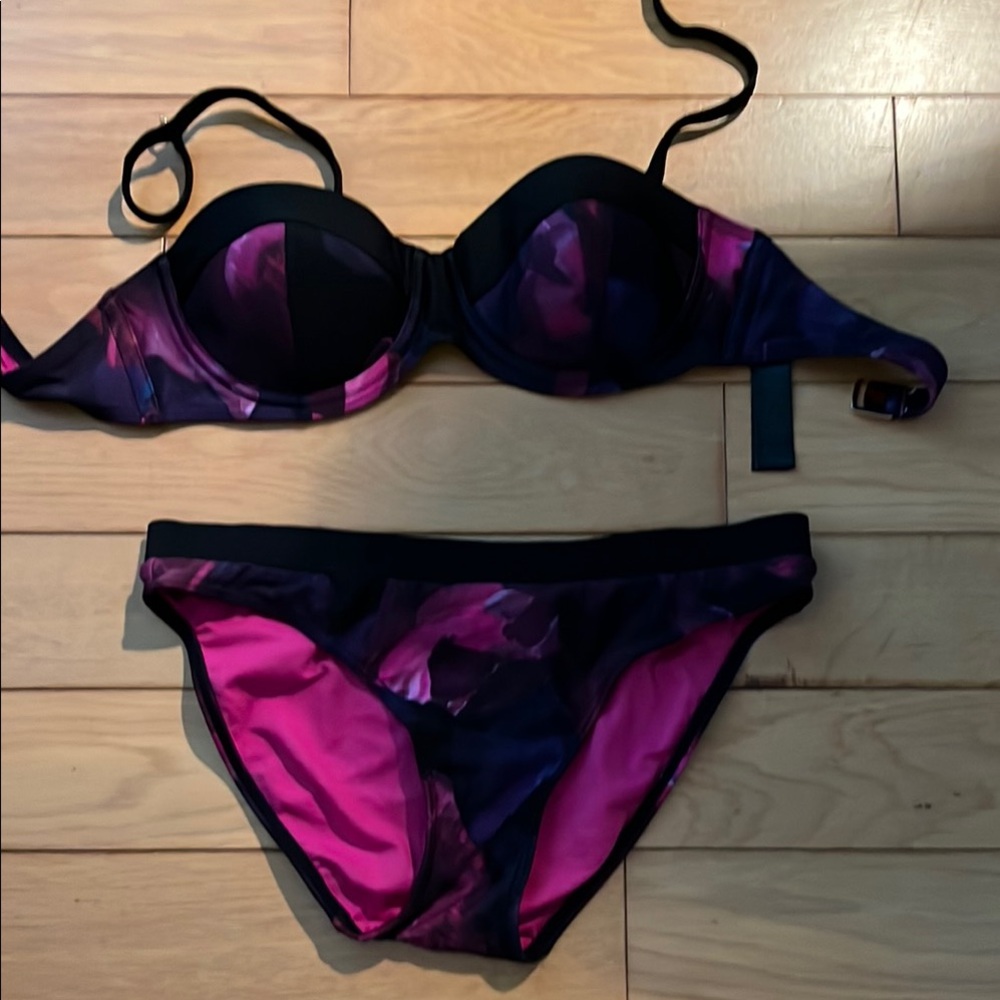 Ted Baker Stylish Pink and Black Women's Bikini size small